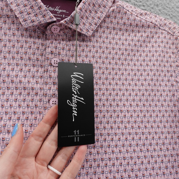 Walter Hagen Performance 11‎ Golf Polo Shirt All Over Print Mens Small NWT - Picture 6 of 14